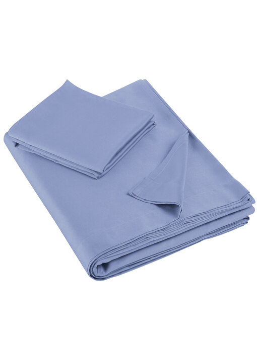 De Witte Lietaer Bettwäsche-Set Olivia Himmelblau 180 x 280 + 60 x 70 cm, Satin-Baumwolle
