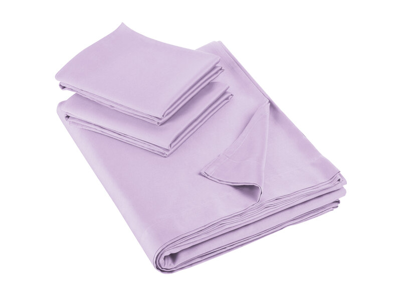 De Witte Lietaer Bettwäsche-Set Olivia Lila – 280 x 280 cm + 2 x 60 x 70 cm – Satin-Baumwolle