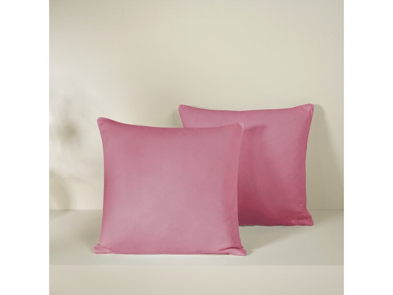 De Witte Lietaer Ensemble de 2 taies d'oreiller Olivia Blossom - 40 x 40 cm - Rose - Satin de coton