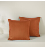 De Witte Lietaer Ensemble de 2 taies d'oreiller Olivia Caramel - 40 x 40 cm - Marron - Satin de coton