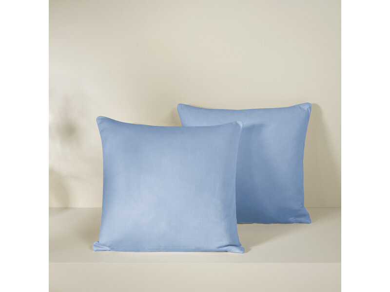 De Witte Lietaer Olivia Serenity Kissenbezug-Set – 2-teilig – 40 x 40 cm – Blau – Baumwollsatin