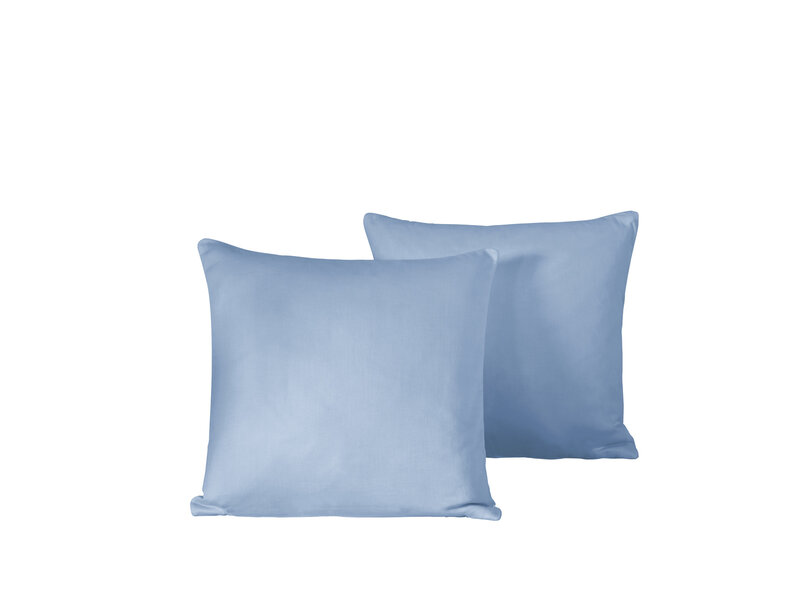De Witte Lietaer Ensemble de 2 taies d'oreiller Olivia Serenity - 40 x 40 cm - Bleu - Satin de coton