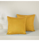 De Witte Lietaer Set Kussenslopen Olivia Golden Yellow - 2 stuks - 40 x 40 cm - Geel - Katoen Satijn