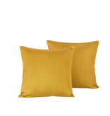 De Witte Lietaer Set Kussenslopen Olivia Golden Yellow - 2 stuks - 40 x 40 cm - Geel - Katoen Satijn