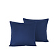 Lot de 2 taies d'oreiller Olivia bleu indigo 40 x 40 cm en satin de coton