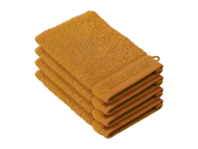 De Witte Lietaer Stephanie Copper Waschlappen – 15 x 21 cm – 4er-Set – Orange – Baumwolle