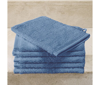 De Witte Lietaer Washandjes Contessa Santorinie Blue 6 stuks 16 x 21 cm Katoen
