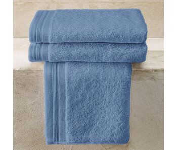 De Witte Lietaer Serviettes d'invités Contessa Santorini bleues 40 x 60 cm, lot de 3, en coton