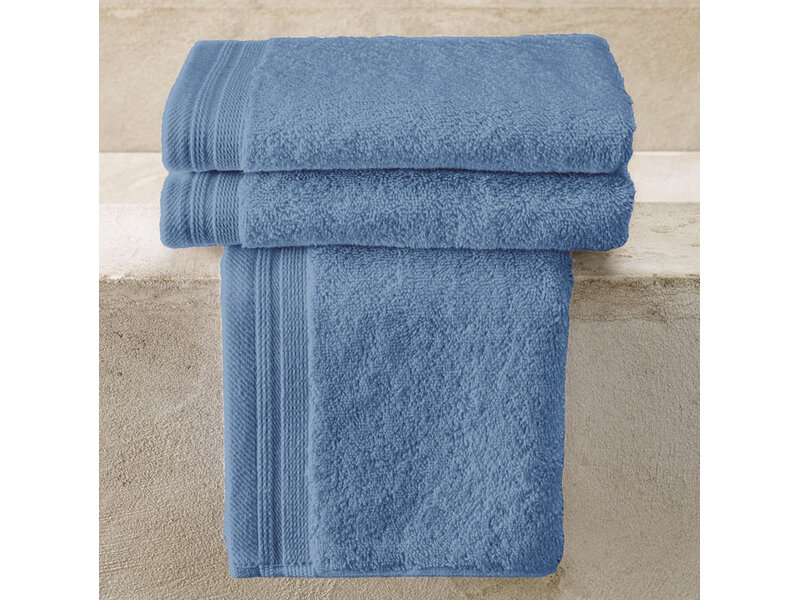 De Witte Lietaer Contessa Santorini Blue Guest Towels - Set of 3 - 40 x 60 cm - Blue - Cotton