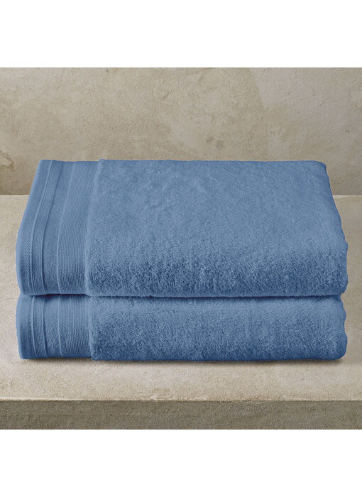De Witte Lietaer Douchelaken Contessa Santorini Blue Set 2 stuks 70 x 140 cm Katoen