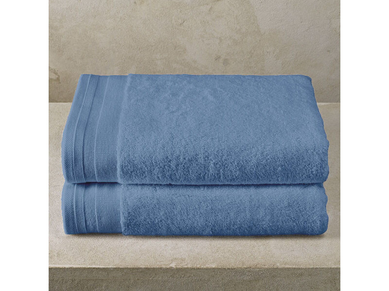 De Witte Lietaer Contessa Santorini Blue Shower Towel - Set of 2 - 70 x 140 cm - Blue - Cotton