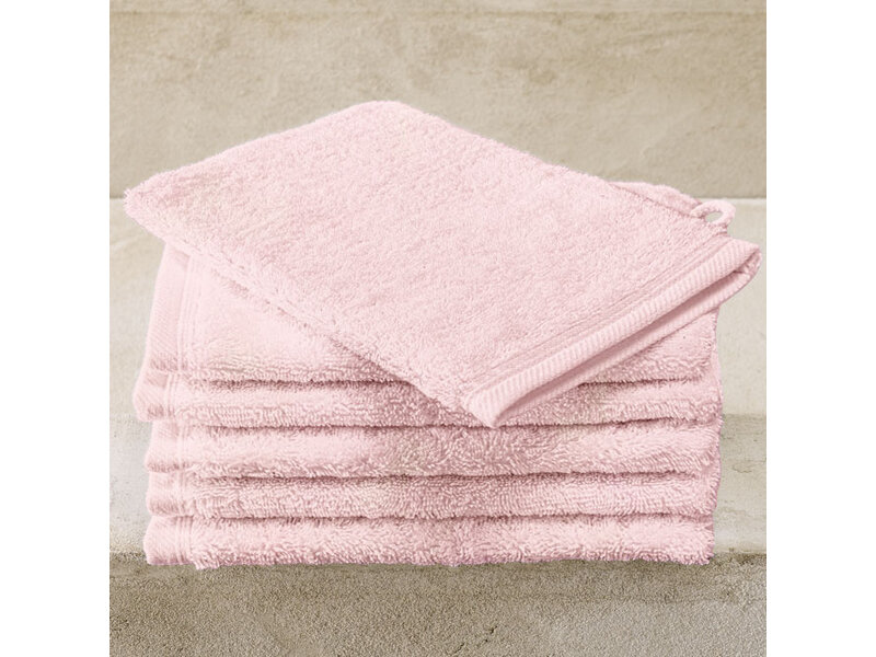 De Witte Lietaer Washcloths Contessa Powder Pink - 6 pieces - 16 x 21 cm - Pink - Cotton