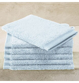 De Witte Lietaer Gants de toilette Contessa Bleu Poudre - Lot de 6 - 16 x 21 cm - Bleu - Coton