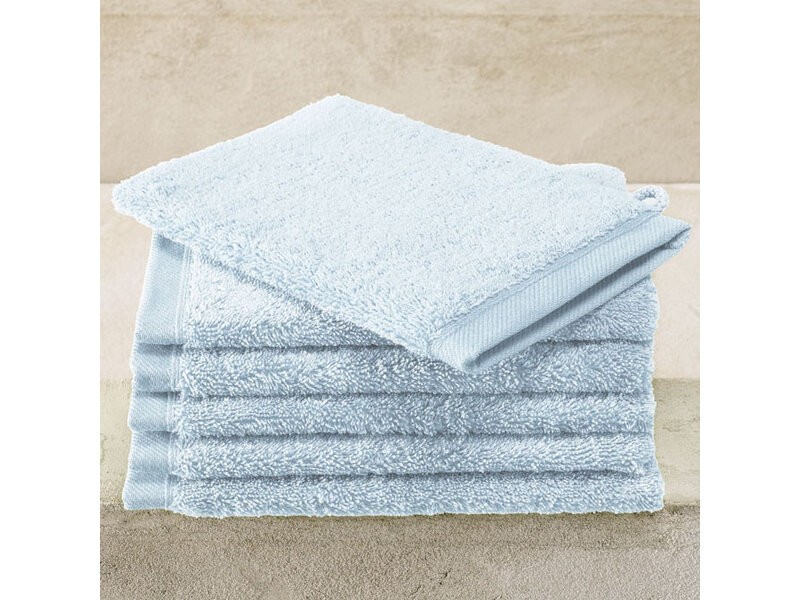 De Witte Lietaer Washandjes Contessa Powder Blue - 6 stuks - 16 x 21 cm - Blauw - Katoen