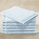 Gants de toilette Contessa bleu poudré, lot de 6, 16 x 21 cm, en coton