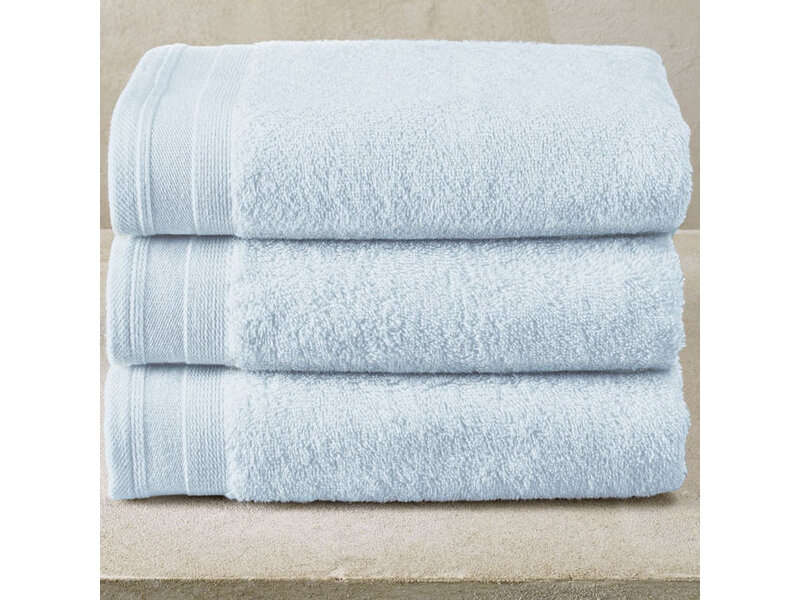 De Witte Lietaer Serviette Contessa bleu poudré - Lot de 3 - 50 x 100 cm - Bleu - Coton
