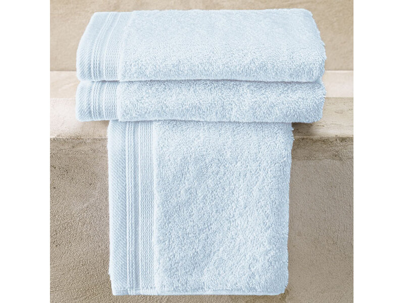 De Witte Lietaer Contessa Powder Bleu Guest Towels - Set of 3 - 40 x 60 cm - Blue - Cotton