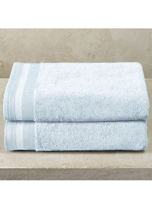 De Witte Lietaer Serviettes de douche Contessa bleu poudré, lot de 2, 70 x 140 cm, coton