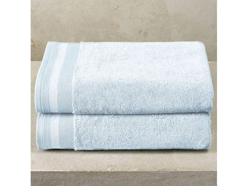 De Witte Lietaer Contessa Duschhandtuch, puderblau – 2er-Set – 70 x 140 cm – Blau – Baumwolle