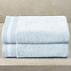Serviettes de douche Contessa bleu poudré, lot de 2, 70 x 140 cm, coton
