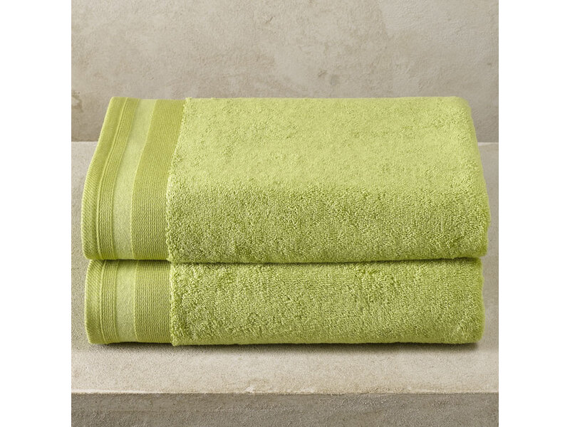 De Witte Lietaer Serviettes de douche Contessa Pistache - Lot de 2 - 70 x 140 cm - Vert - Coton