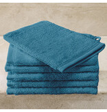 De Witte Lietaer Washandjes Contessa Capri Blue - 6 stuks - 16 x 21 cm - Blauw - Katoen