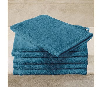 De Witte Lietaer Washandjes Contessa Capri Blue 6 stuks 16 x 21 cm Katoen