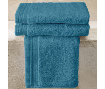 De Witte Lietaer Serviettes d'invités Contessa Capri Bleu 40 x 60 cm, lot de 3, en coton