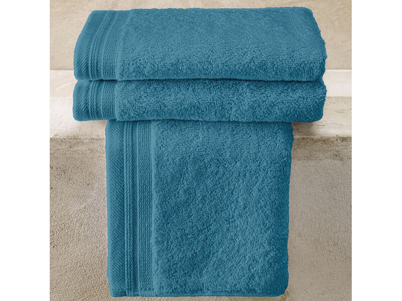 De Witte Lietaer Gastendoekjes Contessa Capri Blue - set 3 stuks - 40 x 60 cm - Blauw - Katoen