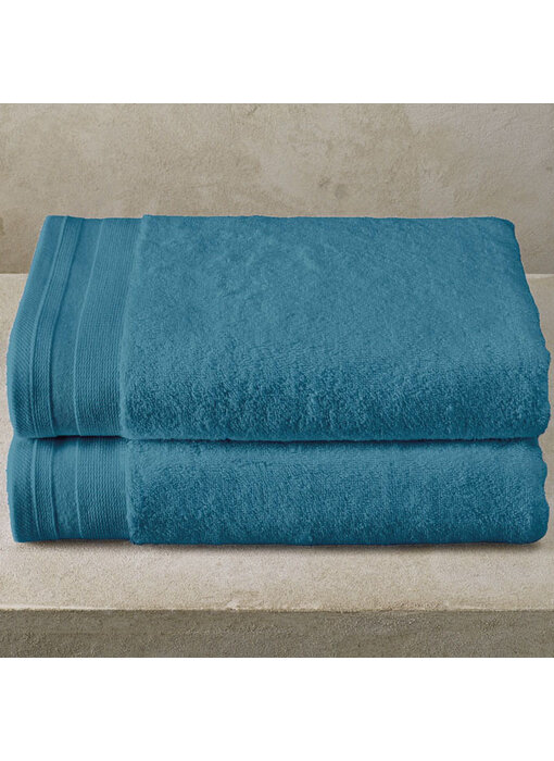 De Witte Lietaer Contessa Capri Blue Duschhandtuch-Set, 2-teilig, 70 x 140 cm, Baumwolle