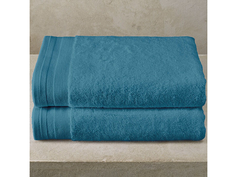 De Witte Lietaer Contessa Capri Duschhandtuch-Set (2 Stück) – 70 x 140 cm – Blau – Baumwolle