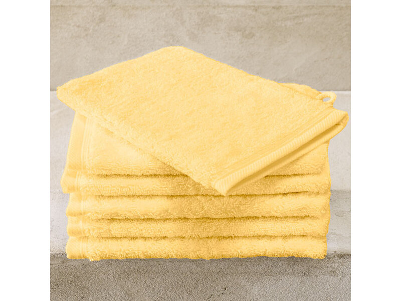 De Witte Lietaer Washandjes Contessa Butter Yellow - 6 stuks - 16 x 21 cm - Geel - Katoen