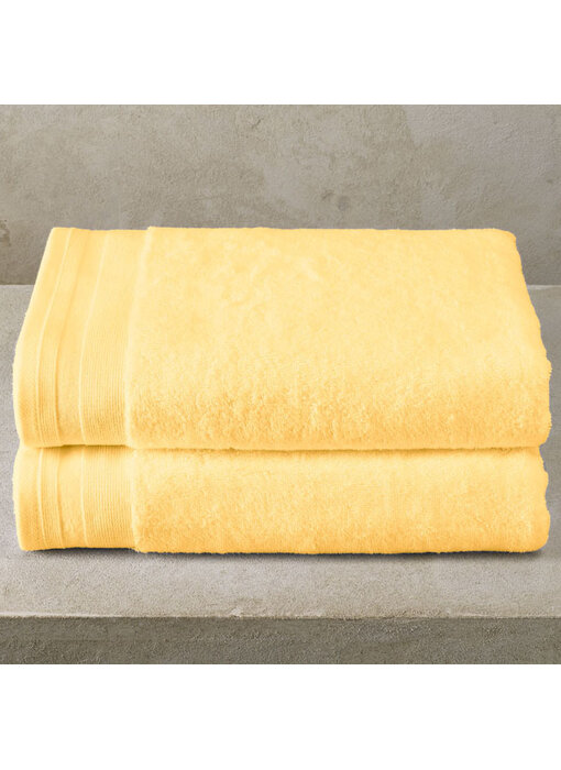 De Witte Lietaer Lot de 2 serviettes de douche Contessa jaune beurre, 70 x 140 cm, 100 % coton