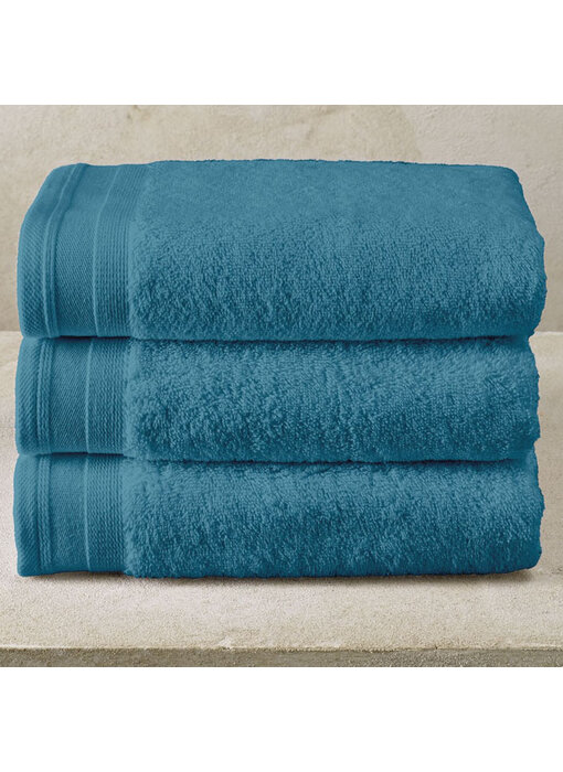 De Witte Lietaer Lot de 3 serviettes Contessa Capri bleues 50 x 100 cm en coton
