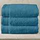 Lot de 3 serviettes Contessa Capri bleues 50 x 100 cm en coton