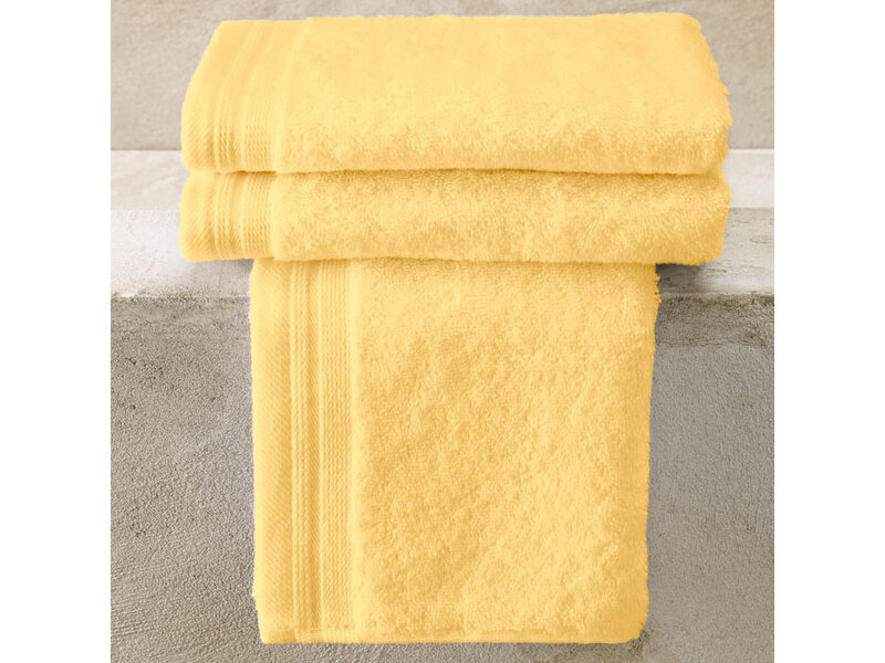 De Witte Lietaer Contessa Butter Yellow Guest Towels - Set of 3 - 40 x 60 cm - Yellow - Cotton