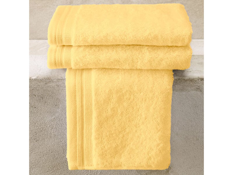 De Witte Lietaer Gästetücher „Contessa Butter Yellow“ – 3er-Set – 40 x 60 cm – Gelb – Baumwolle