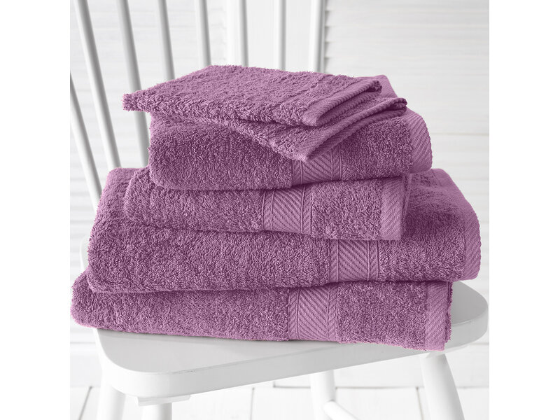 De Witte Lietaer Coffret promotionnel Raisin fumé - 2 gants de toilette + 2 serviettes pour les mains + 2 serviettes de bain - Violet - Coton