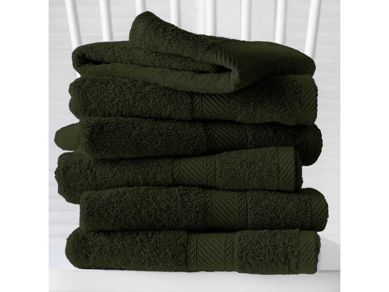 De Witte Lietaer Helene Khaki Gästetücher – 30 x 50 cm – 6 Stück – Grün – Baumwolle