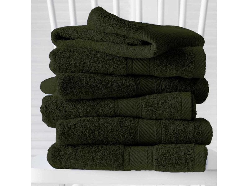 De Witte Lietaer Serviettes Helene Khaki - 50 x 100 cm - Lot de 6 - Vert - Coton