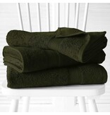 De Witte Lietaer Badhanddoek Helene Khaki - Set 3 stuks - 70 x 140 cm - Groen - Katoen