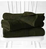 De Witte Lietaer Serviettes de bain Helene Khaki - Lot de 3 - 70 x 140 cm - Vert - Coton