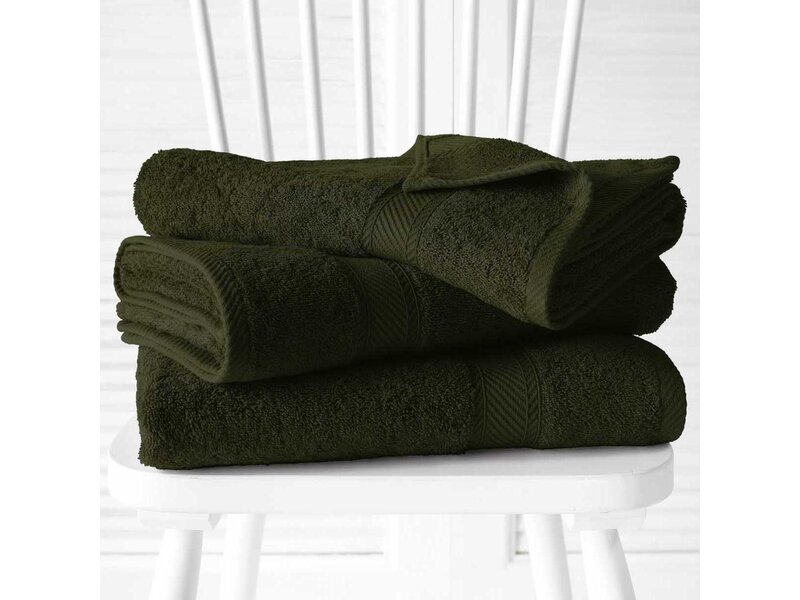 De Witte Lietaer Helene Khaki Badetücher – 3er-Set – 70 x 140 cm – Grün – Baumwolle