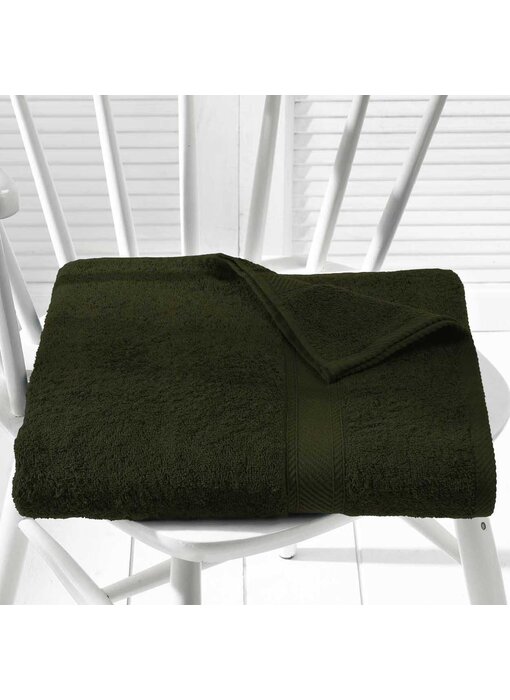 De Witte Lietaer Serviette de bain Helene kaki 100 x 150 cm en coton