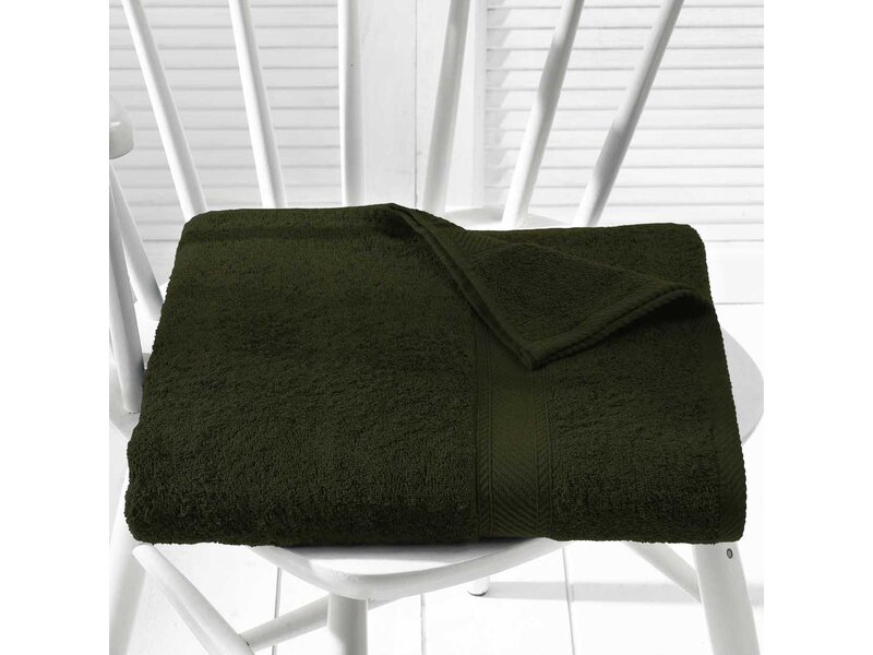 De Witte Lietaer Serviette de bain Helene Khaki - 100 x 150 cm - Verte - Coton