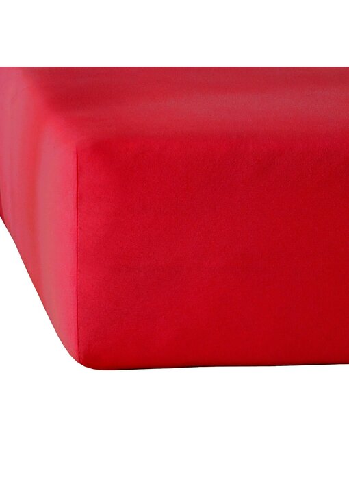 Moodit Alina Uni Deep Red Fitted Sheet 180 x 200/220 cm Cotton Jersey