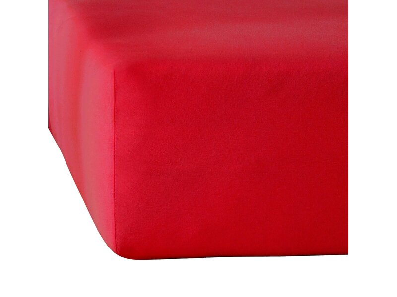 Moodit Drap-housse Alina Uni rouge foncé - 180 x 200/220 cm - Jersey de coton