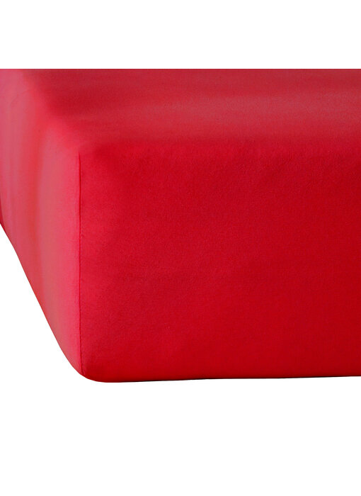 Moodit Alina Uni Deep Red Fitted Sheet 160 x 200/220 cm Cotton Jersey