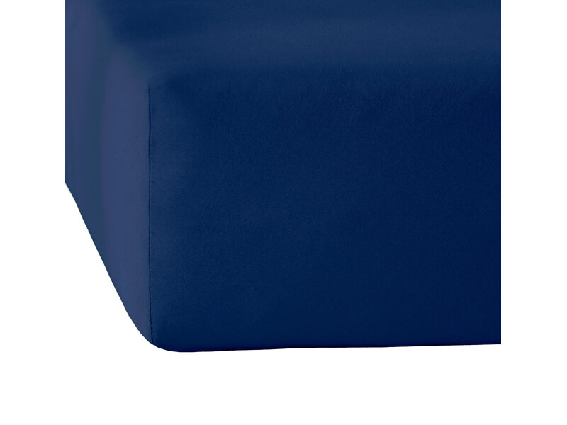 Moodit Alina Uni Navy Blue Fitted Sheet - 140 x 200 cm - Cotton Jersey