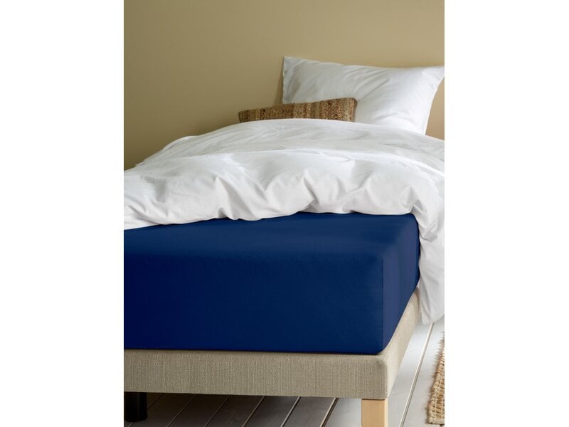 Moodit Alina Uni Spannbettlaken, marineblau, 140 x 200 cm, Baumwolljersey